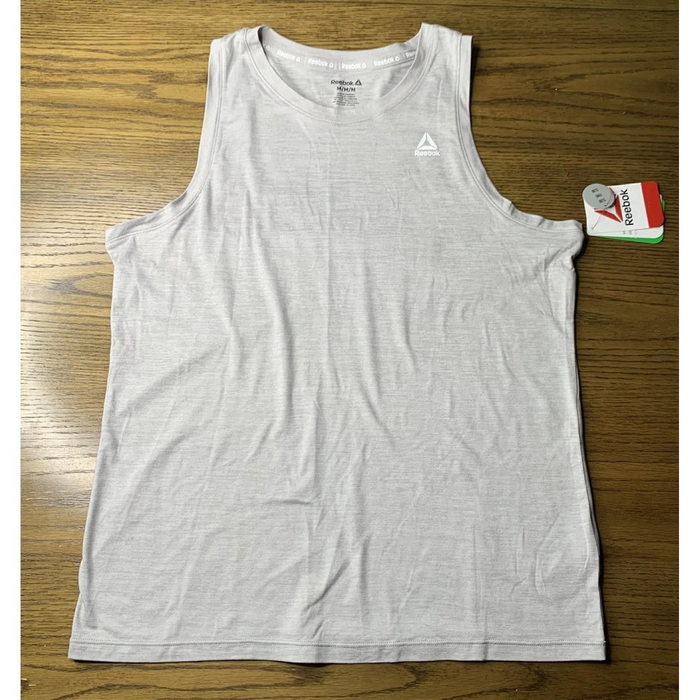 Reebok Men's Dash Performance Muscle Tank Top Gray Heather M